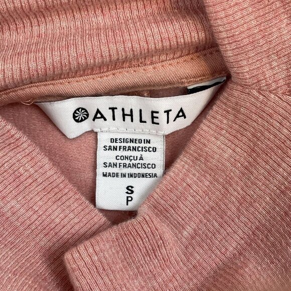 Athleta Ethereal‎ Brushed Funnel Neck Women's Size Small Pink Tencel Stretch - Picture 3 of 10